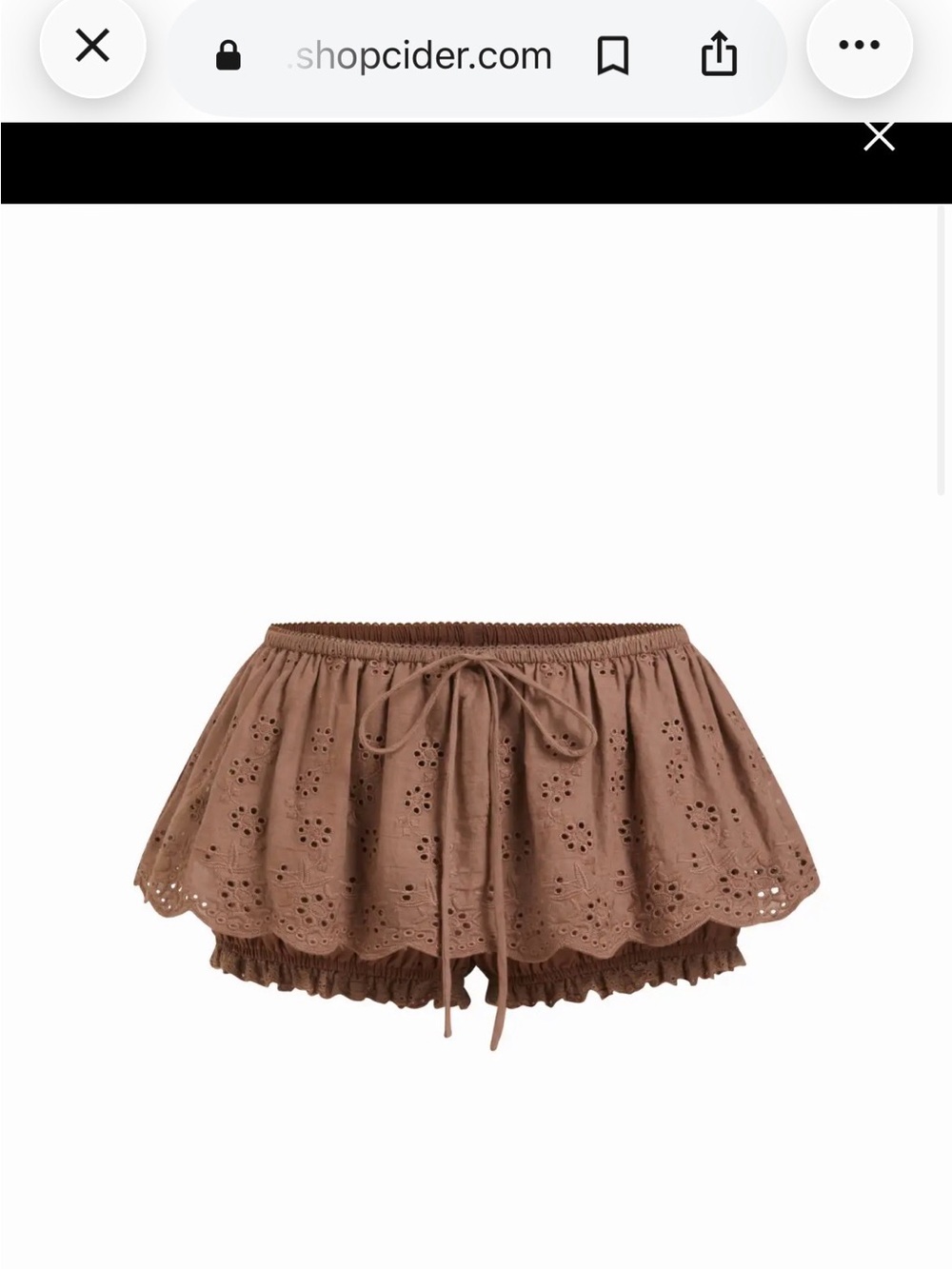 CIDER Ruffle Eyelet Mini Shorts - Picture 4 of 7
